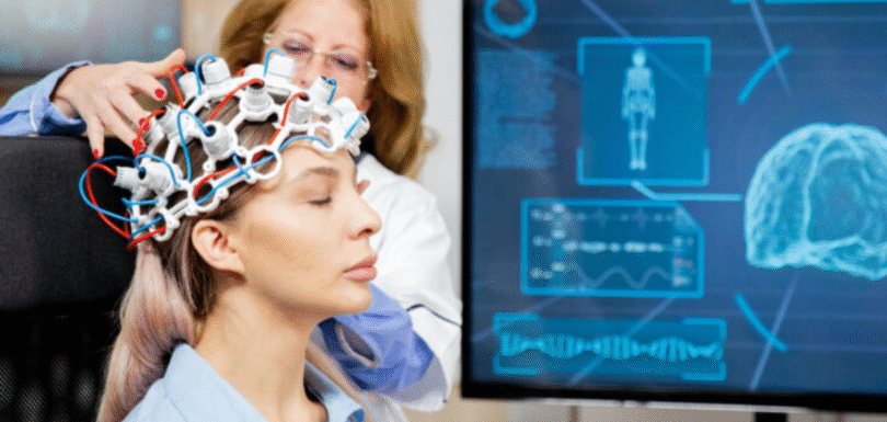 Neurology specialist performing brain wave analysis in Hyderabad clinic